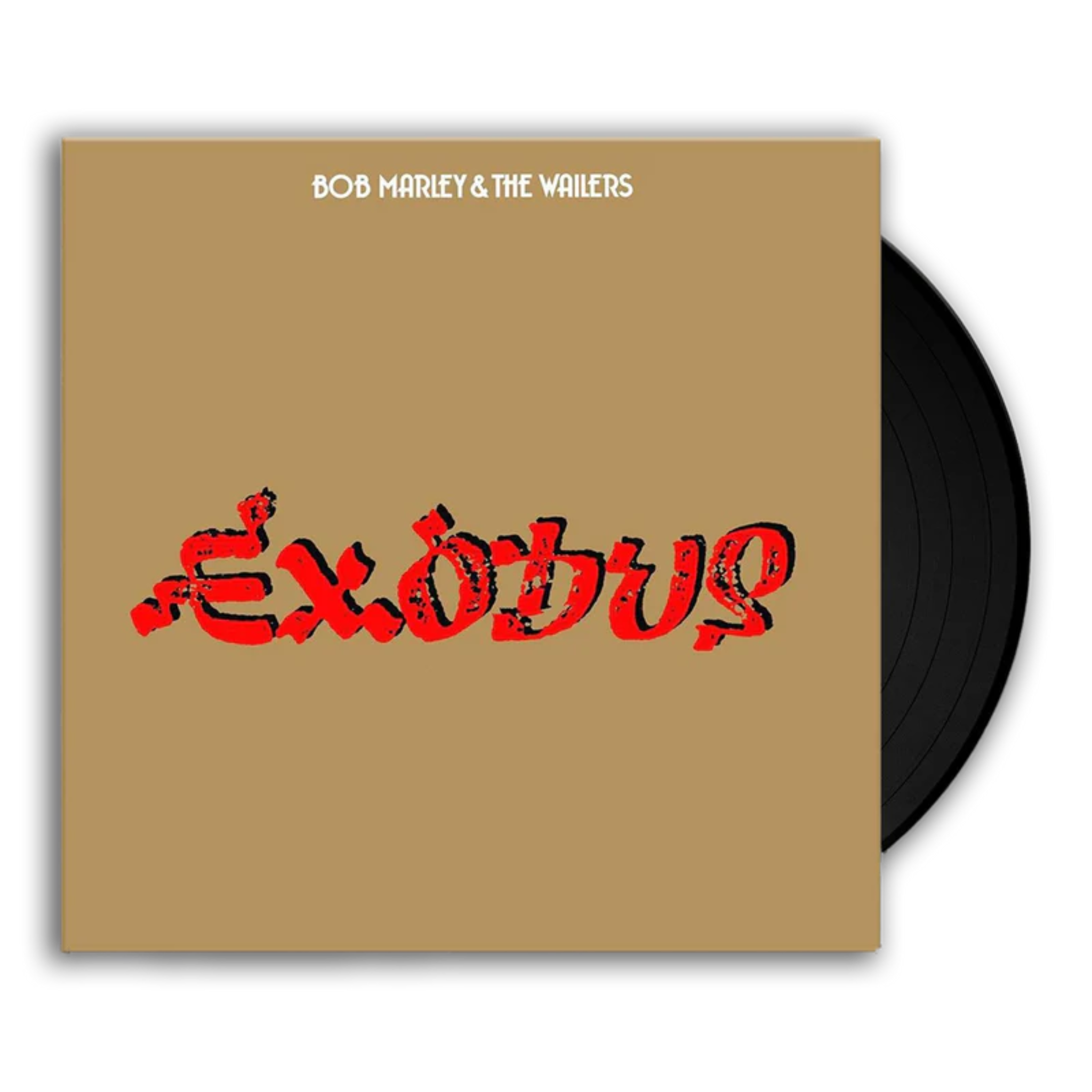 Vinyl record with 'Exodus' album cover featuring Bob Marley & The Wailers